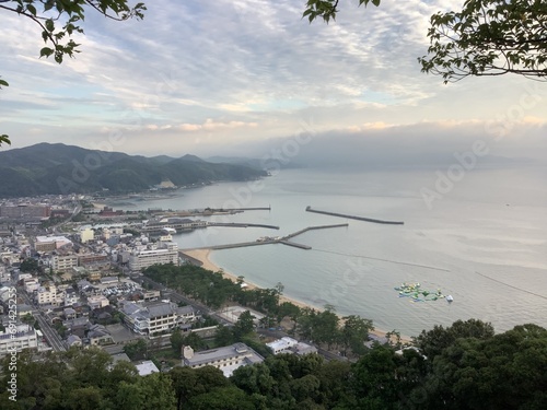 A view of Sumoto city and Sumoto Port from Mt. Mikuma on Awaji Island