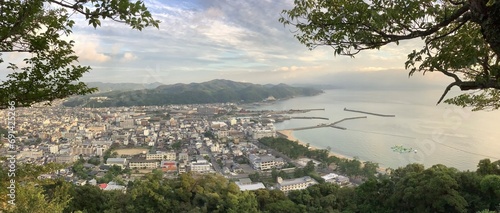 A view of Sumoto city and Sumoto Port from Mt. Mikuma on Awaji Island photo