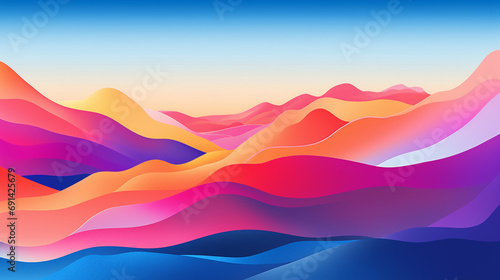 Colorful abstract mountain range, background, wallpaper, Generative AI
