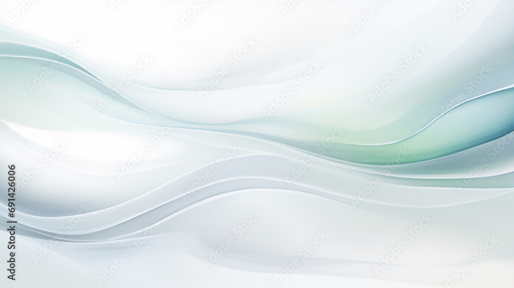 Fototapeta premium Abstract painting of a white background with waves, Generative AI