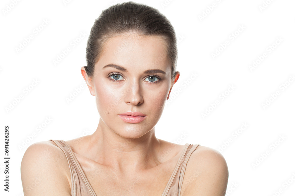 Cheerful spa model woman with clean shiny fresh skin after bath. Skin care, facial treatment, cosmetology and enjoying beauty concept Cheerful spa model woman with clean shiny fresh skin after bath. Skin care, facial treatment, cosmetology and enjoying beauty concept
