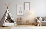 Kids Bedroom Poster Mockup in a Stunning 3D Rendered Space .