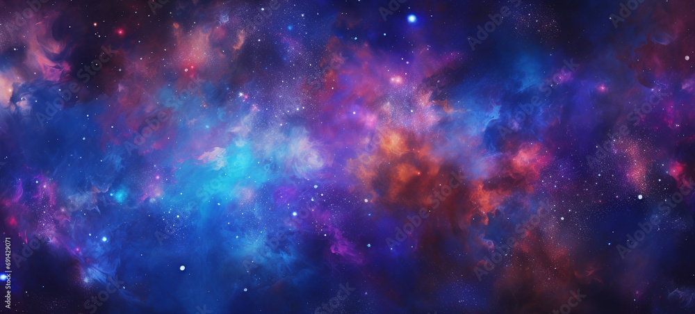 Colorful space filled with lots of stars, painting of a galaxy with stars, Generative AI