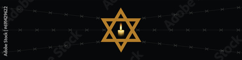 International Holocaust Remembrance Day vector. Star of David . January 27. Important day