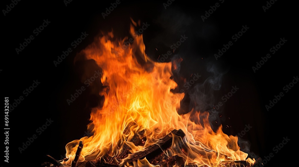 Fire burning black background. Abstract fire. Beautiful fire image. Flames on black Fire burning black background. Abstract fire. Beautiful fire image. Flames on black