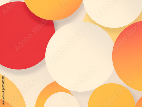Abstract circles shape background in pastel red and yellow colors