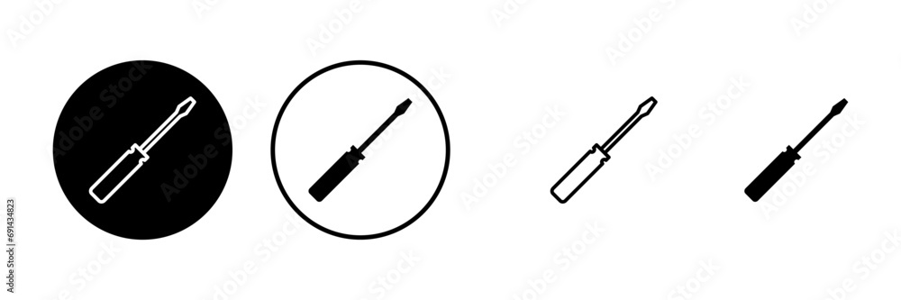Screwdriver icons set. Screwdriver vector icon Screwdriver icons set. Screwdriver vector icon