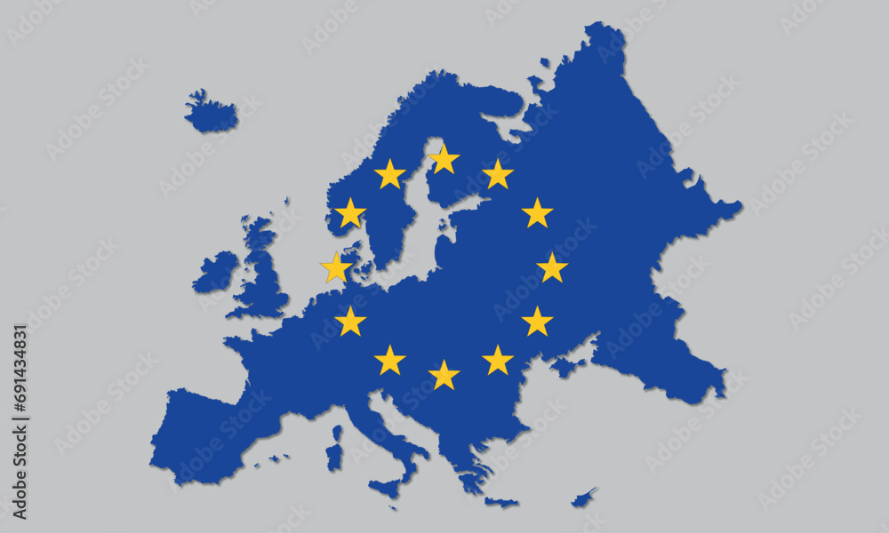 Fototapeta premium europe flag and map