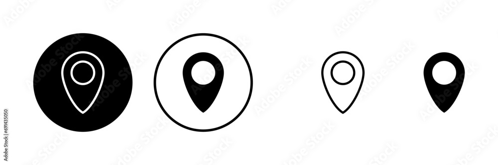 Fototapeta premium Pin icons set. Location icon. Map pointer icon. Point. Locator. Address