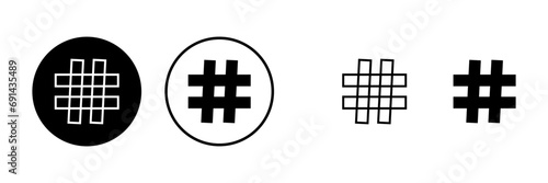 Hashtag icons set. black hashtag icon