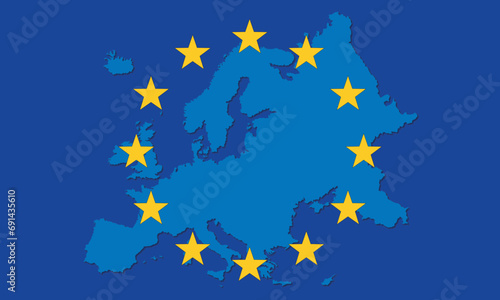 europe flag and map