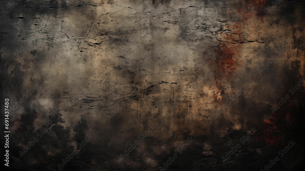 Dark Scary Grunge Cracked Wall Background. Generative AI