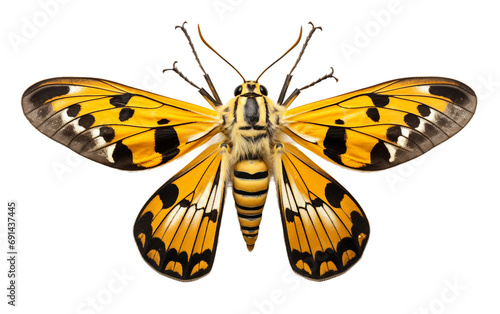 Tiger Moth Insect isolated on a transparent background.