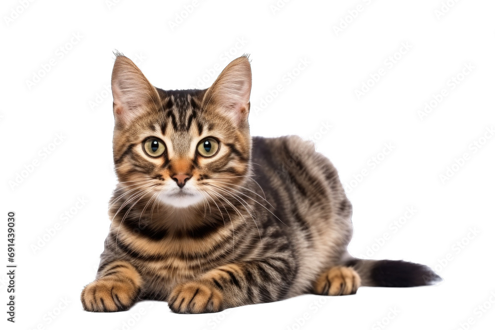 cute cat PNG isolated on white transparent background