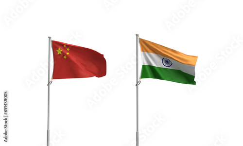 Photography China india flag white isolated background wallpaper dicut country international
