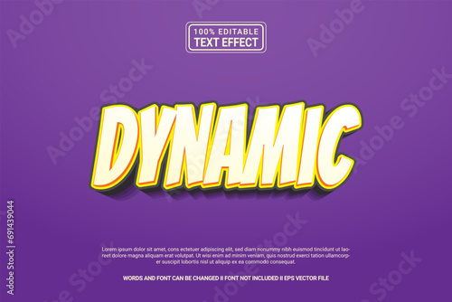 Editable text effect Dynamic 3d cartoon template style modren premium vector photo