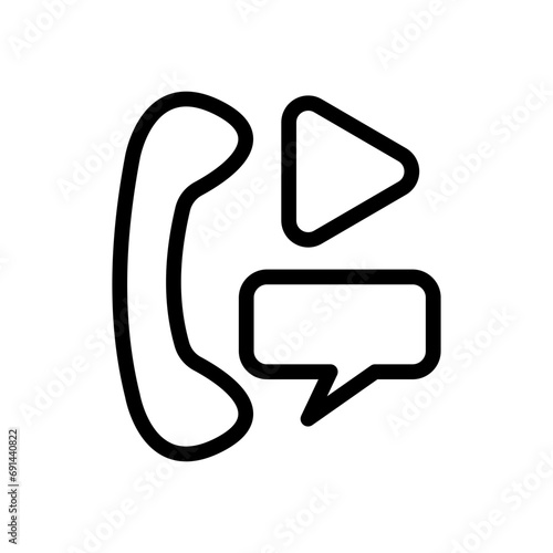 Ivr icon. Interactive voice response ivr or dtmf audio call interaction and communication device technology service symbol. telephony or tele caller ivr network center vector line sign