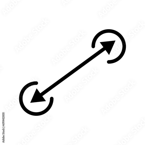 Scalability icon. adjustable flexible and elastic length increase arrows logo. flexibility with enlarge scale vector. scalability to extend and resize from both side symbol sign