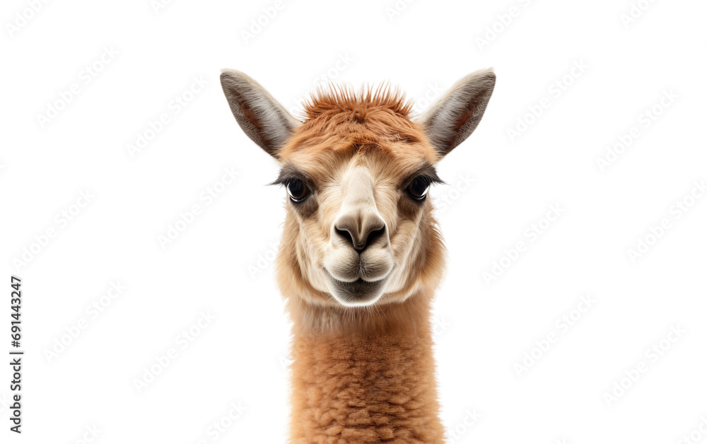 Vicuna animal isolated on a transparent background.