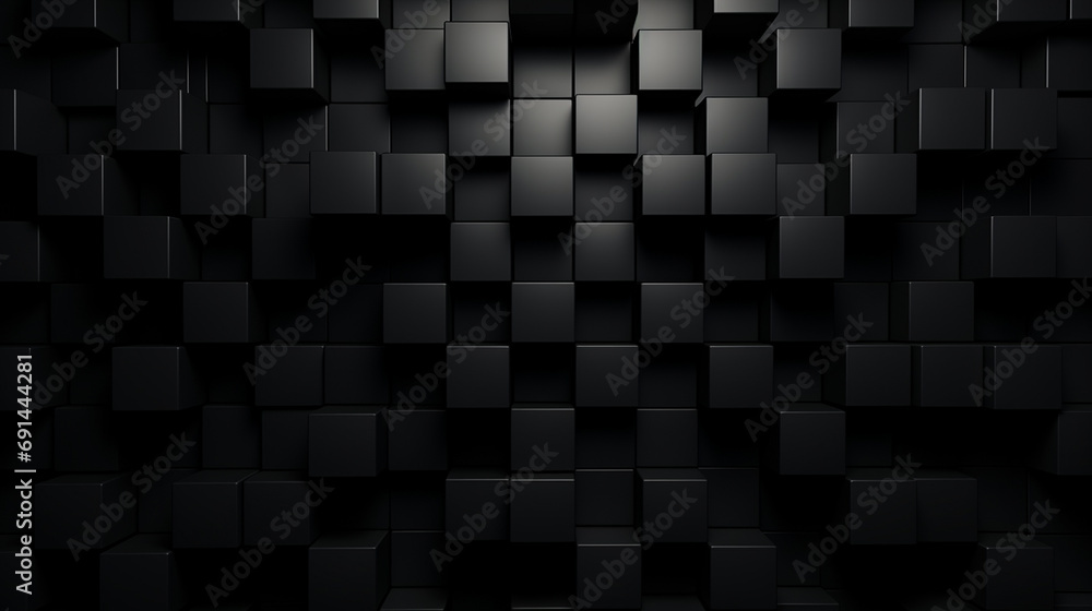 Background with a subtle illumination featuring a pattern of black squares. - obrazy, fototapety, plakaty 