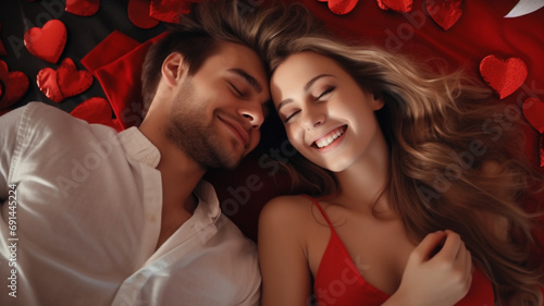Beautiful young couple having fun on Valentine's Day.
