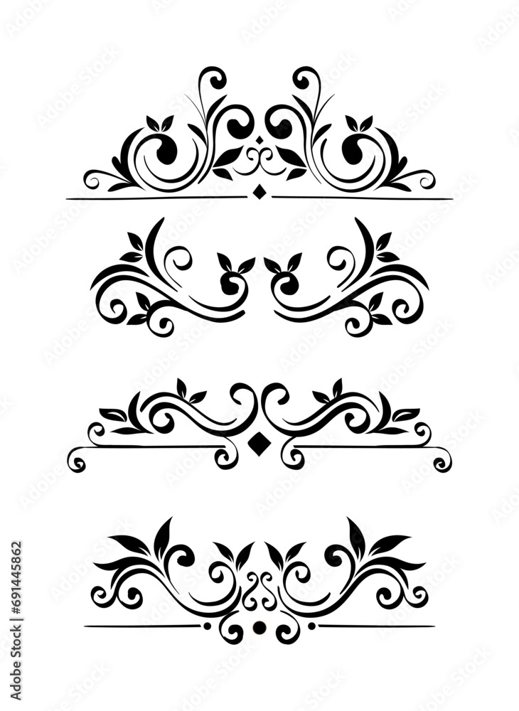 Bundle of elegant ornamental borders frames