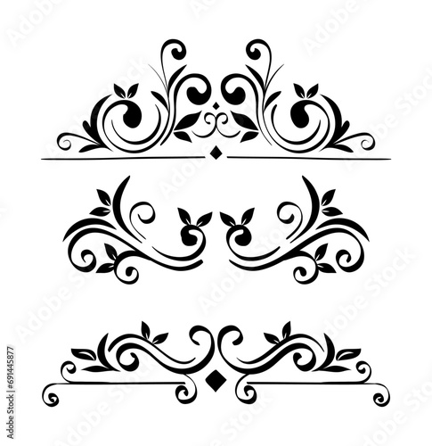 Bundle of elegant ornamental borders frames