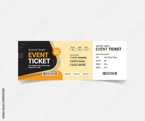 Event Ticket Template Vector File