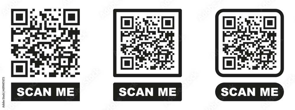 Fototapeta premium Scan QR code icon. Digital scanning qr code. QR code scan for smartphone. QR code for payment.