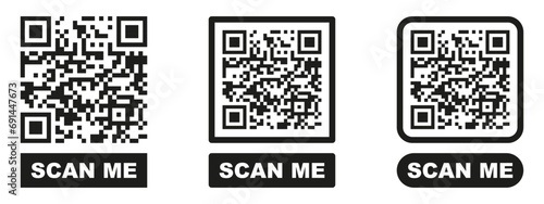 Scan QR code icon. Digital scanning qr code. QR code scan for smartphone. QR code for payment.