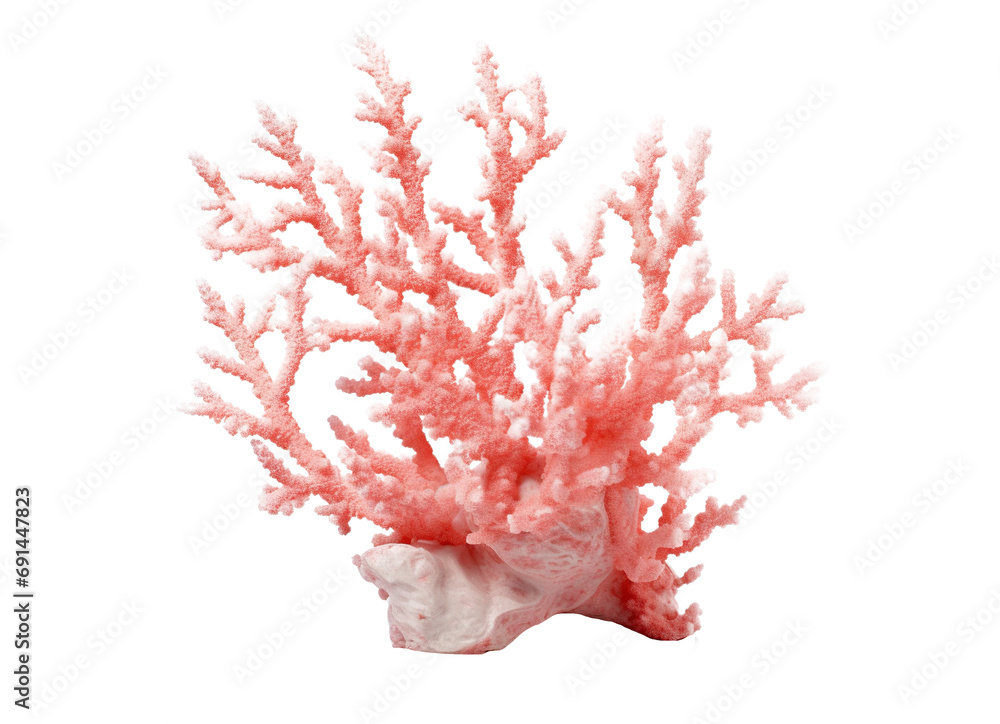 Fototapeta premium Pink coral under the sea isolated on transparent background