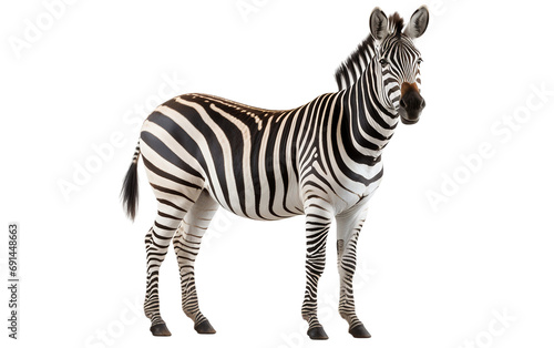 Zebra animal isolated on a transparent background.