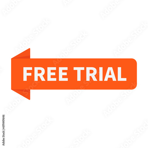 Free Trial In Orange Rectangle Shape For Promotion Business Marketing Social Media Information
