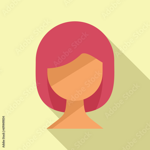 Color step female hairstyle icon flat vector. Kit paint salon. Guide hairs treatment