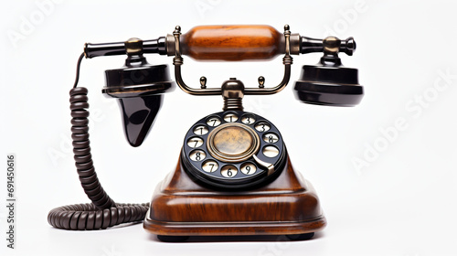 Vintage Telephone Receiver on White background