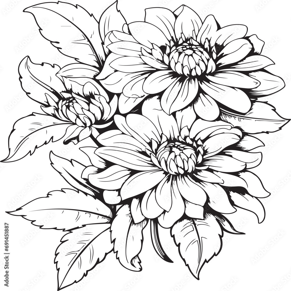 variety of flowers coloring page
