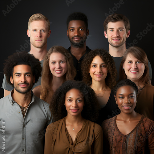 Group of men and women of different nationalities generated AI