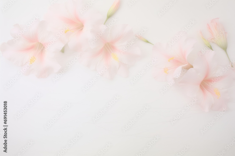Fototapeta premium Floral background in peach color, 2024 year trend