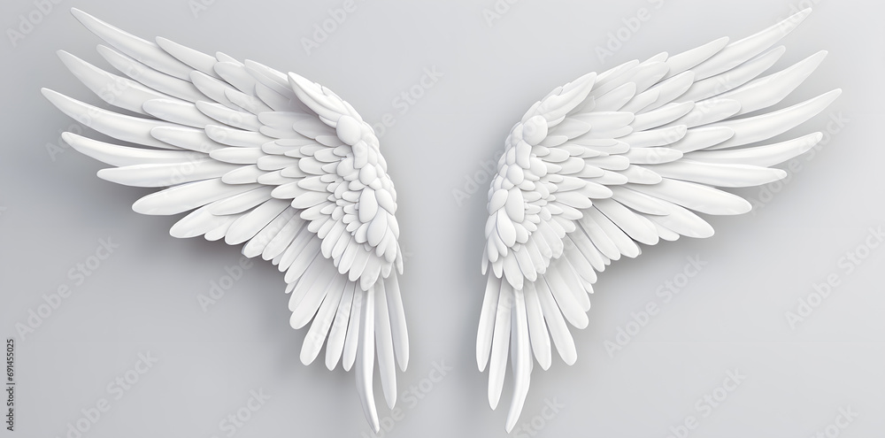 Obraz premium White Angel wings isolated on white background