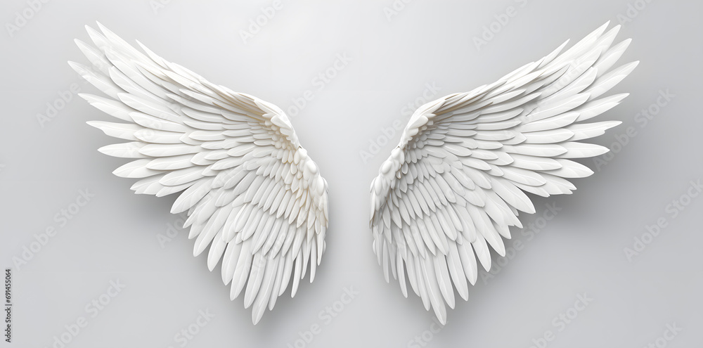 Obraz premium White Angel wings isolated on white background