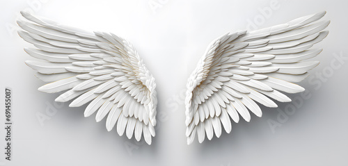 White Angel wings isolated on white background