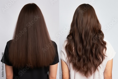 Before And After Treatment For Sick, Cut, And Healthy Hair photo