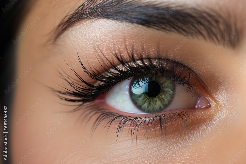 Closeup Shot Of Womans Eyelashes. Сoncept Macro Photography, Eye Makeup, Beauty Shots, Detailed Closeups Closeup Shot Of Womans Eyelashes. Сoncept Macro Photography, Eye Makeup, Beauty Shots, Detailed Closeups