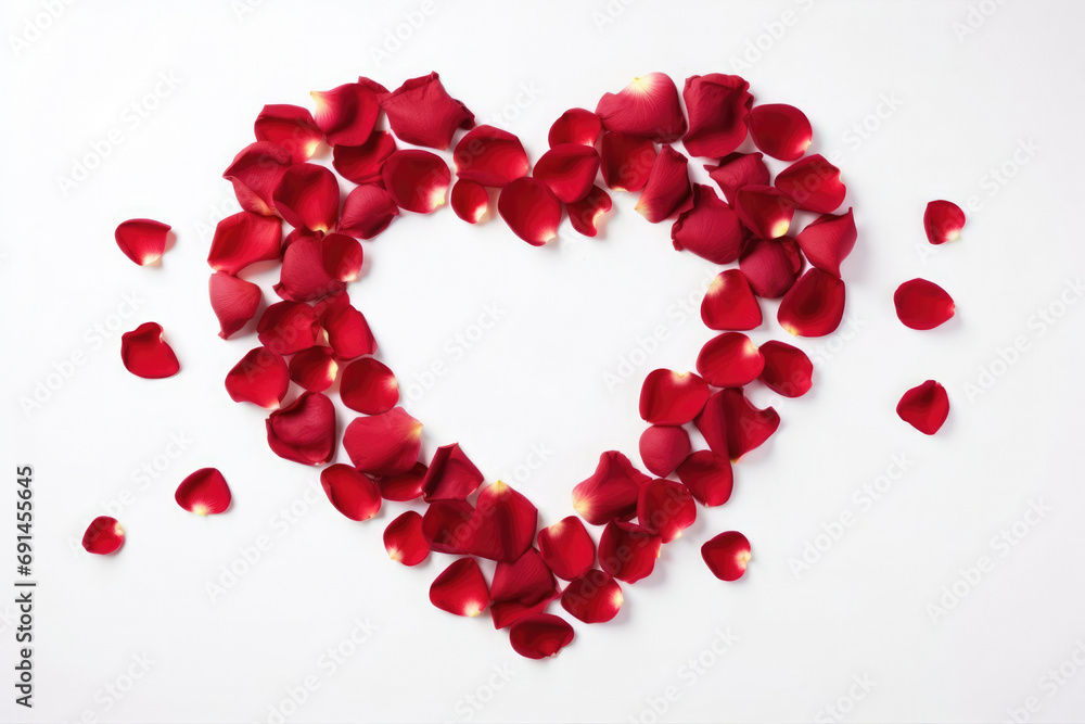 Flower heart love celebration romantic red petal valentine romance rose