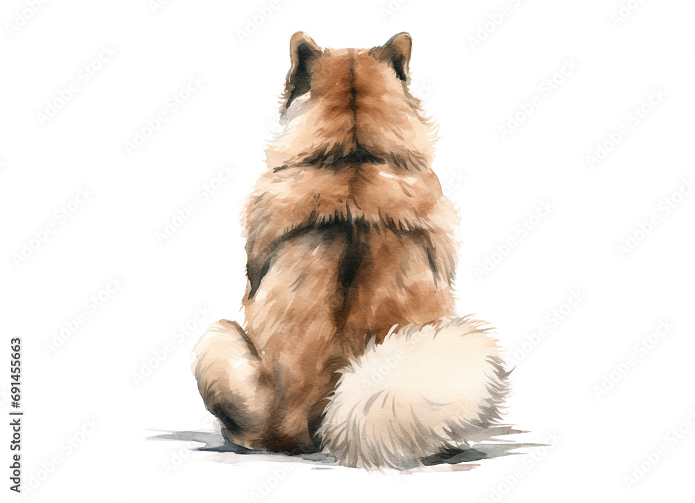 Obraz premium Rear image of dog sitting with his back isolated on transparent background