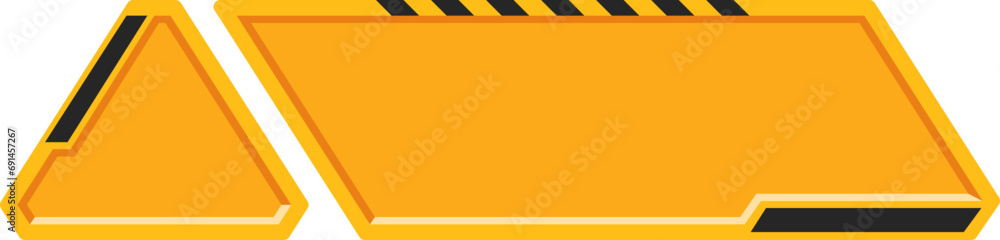 Fototapeta premium Lower third infographic template, Industrial warning label sign