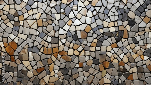 A seamless mosaic pattern featuring intricately detailed stones, offering a timeless and sophisticated look