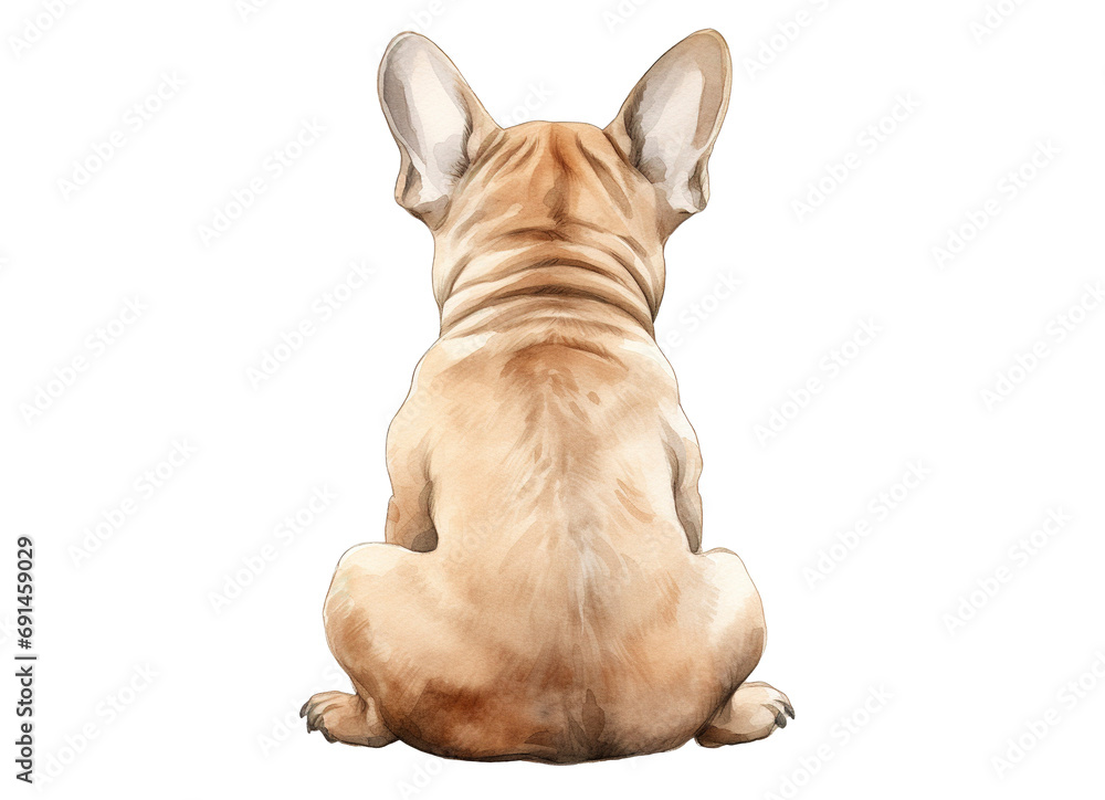 Obraz premium Rear image of dog sitting with his back isolated on transparent background