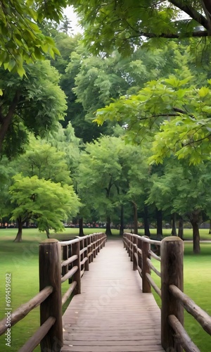 Wooden Bridge In A Park © Pixel Matrix