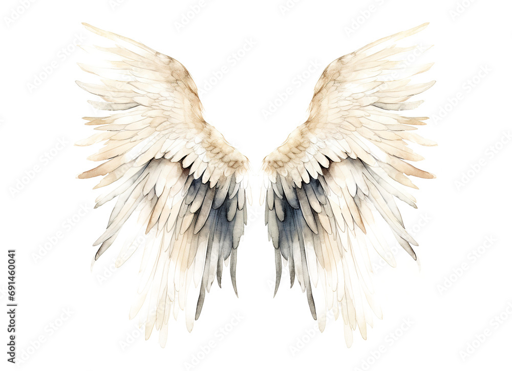 Obraz premium White angel wings isolated on transparent background